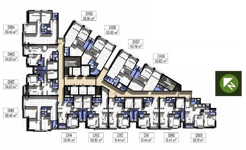 Căn hộ CH10 - 61.45m²